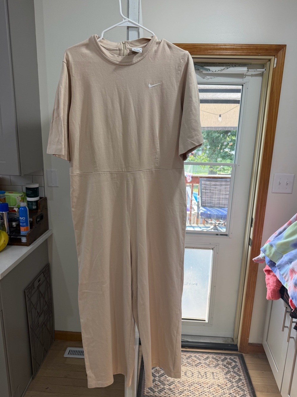 Nike Cream Short-Sleeve Jumpsuit